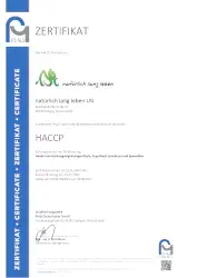 HACCP-Zertifikat