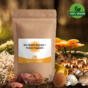 BIO Reishi Extrakt + Pulver Kapseln 120 Stück