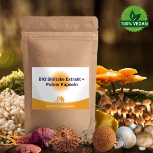 BIO Shiitake Extrakt + Pulver Kapseln 60 Stück