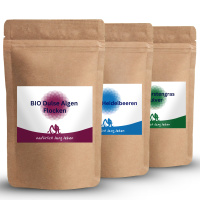 BIO Set aus Gerstengras, Dulse & Wildheidelbeeren