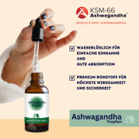 Ashwagandha Extrakt Tropfen 100 ml vegan mit KSM66® Ashwagandha Wurzelextrakt