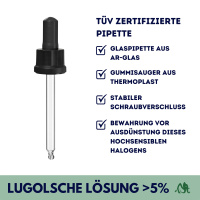 Lugolsche Lösung ( < 5 %) 100 ml TÜV zertifizierte Pipette