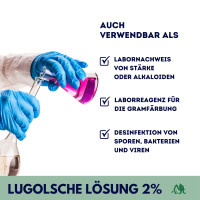Lugolsche Lösung (2 %) 100 ml TÜV zertifizierte Pipette